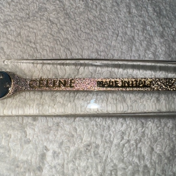 Celine Clear Lucite Gold Arm Square Frame Glasses - Picture 4 of 5